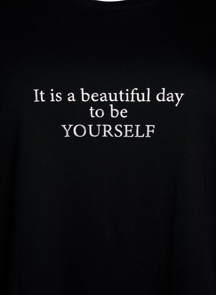 T-shirt med tryck, Svart, Packshot image number 2