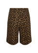 Leopardm&ouml;nstrade jeansshorts i bermuda-modell, Brun, Packshot image number 1