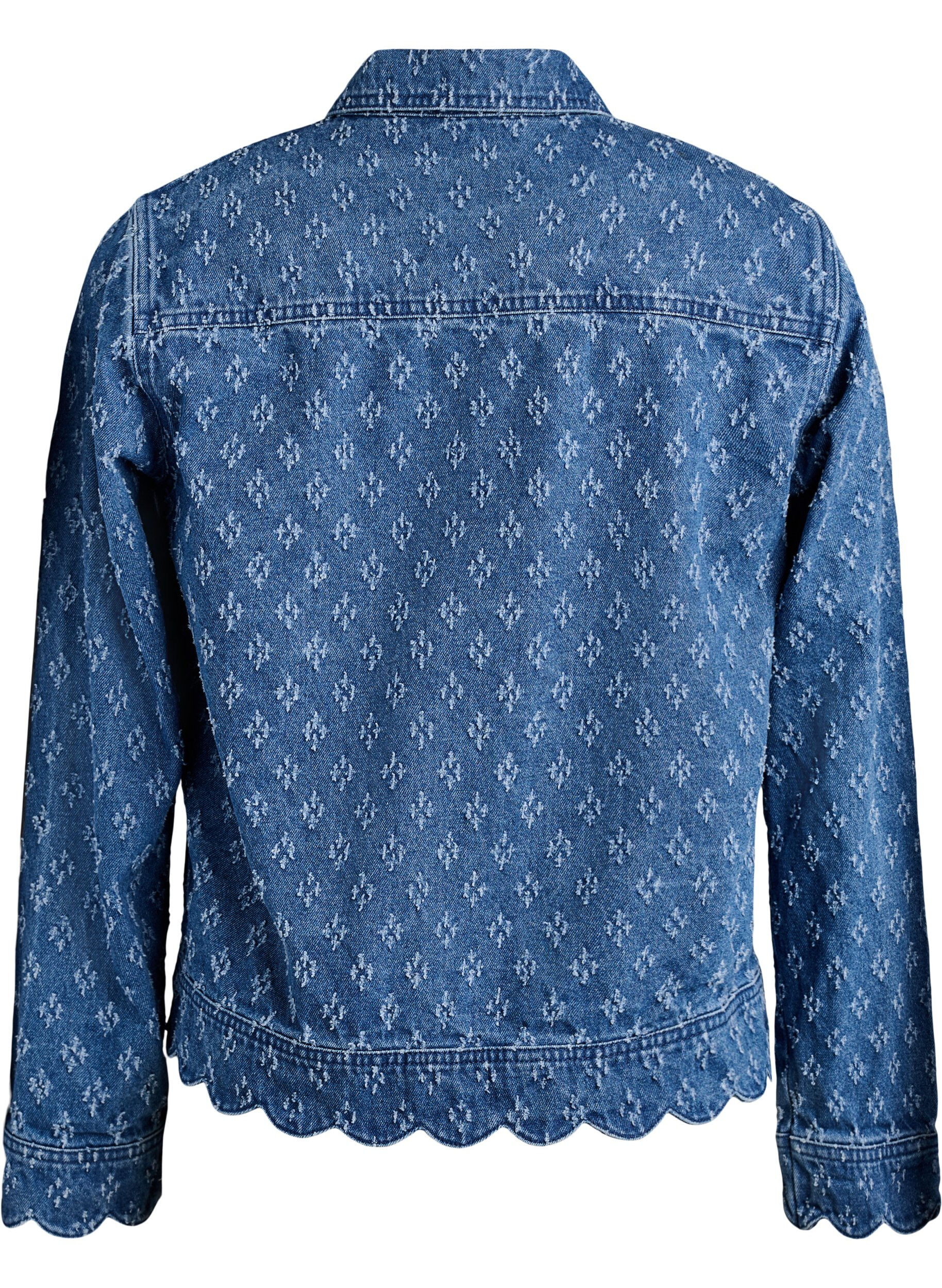 ZizziJeansjacka med slitningar, Bl&aring;, Packshot image number 1