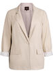 Blazer i linne och viskos med slag och fickor, Beige, Packshot image number 0