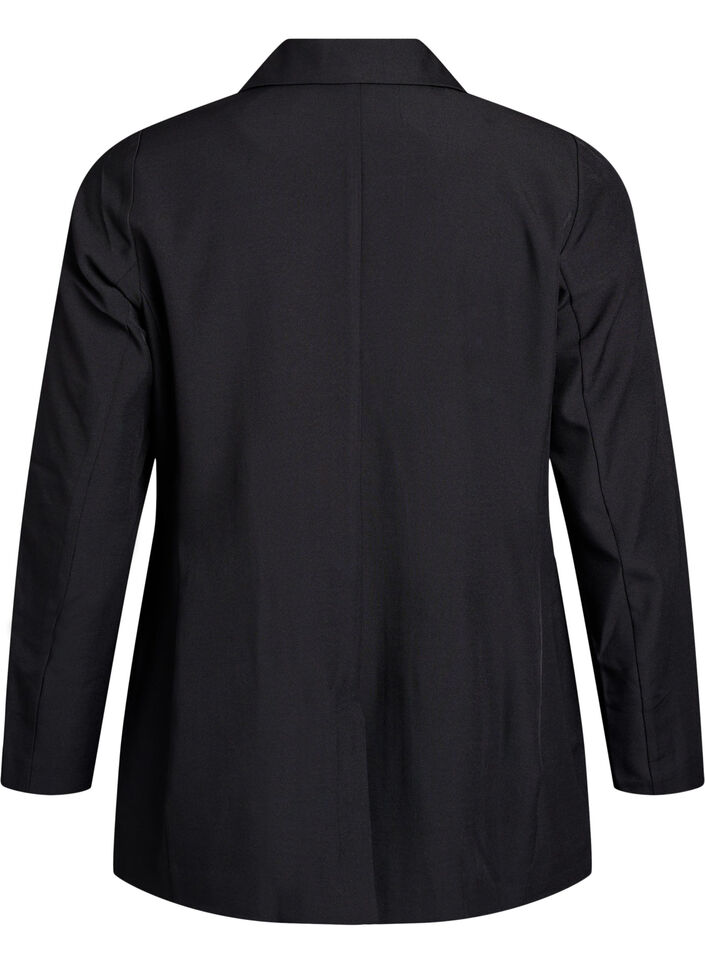 Blazer med fickor och slitsar, Svart, Packshot image number 1