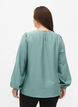 Blus i viskos med virkade detaljer, Chinois Green, Model image number 1