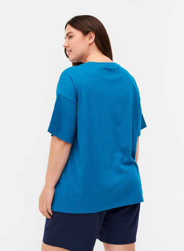 Kortärmad t-shirt i bomull, Fjord Blue, Model image number 1