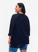 Blus med asymmetrisk fåll och 3/4-ärmar, Navy Blazer, Model image number 1