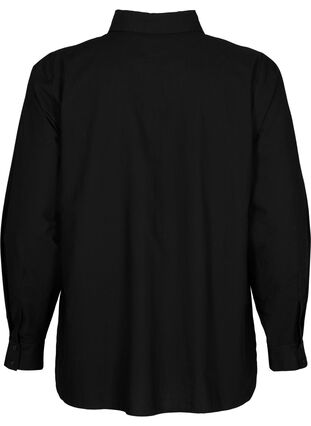 Bomullsskjorta med broderi anglaise, Black, Packshot image number 1