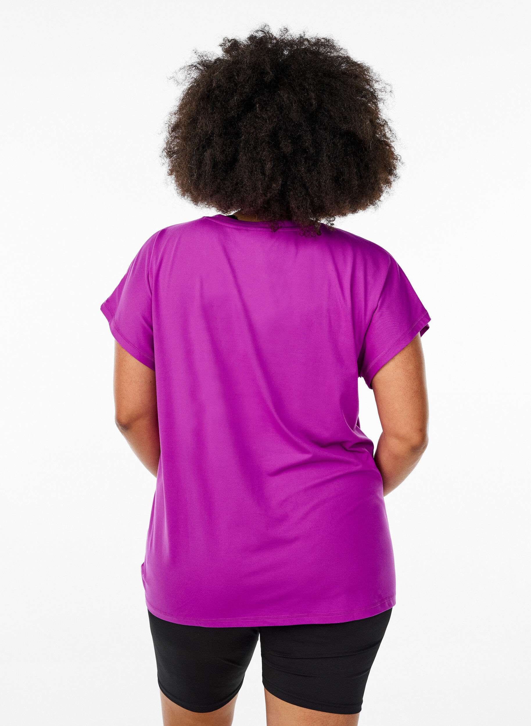 ZizziEnf&auml;rgad tr&auml;nings-T-shirt, Lila, Model image number 2