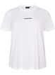 T-shirt i bomull med textm&auml;rke, Vit, Packshot image number 0