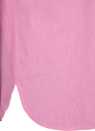 Skjortblus med knappstängning i bomulls- och linneblandning, Rosebloom, Packshot image number 3