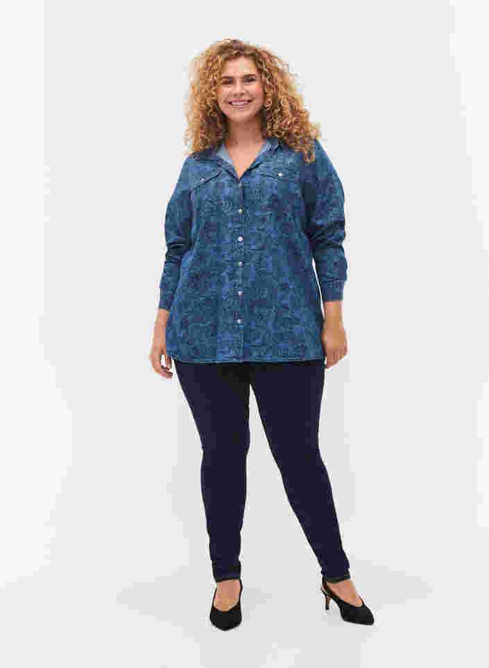 Bomullsskjorta i paisleymönster, Blue Paisley, Model image number 2