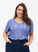 FLASH - V-ringad t-shirt med tryck, Blue Rose Ditsy, Model image number 0