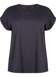Kort&auml;rmad t-shirt i bomullsblandning, Gr&aring;