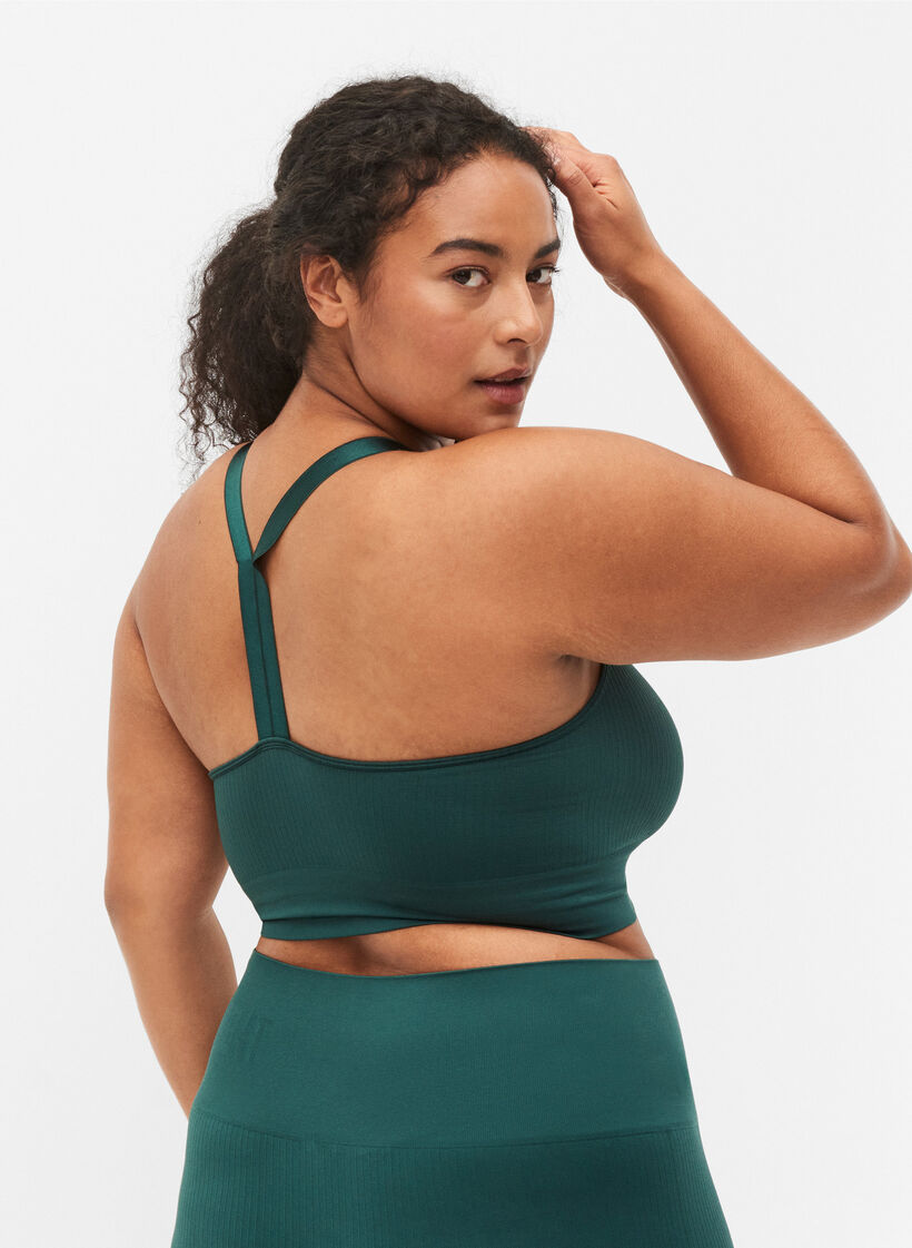 Seamless sport-bh i ribbat material, Pine Grove, Model image number 1