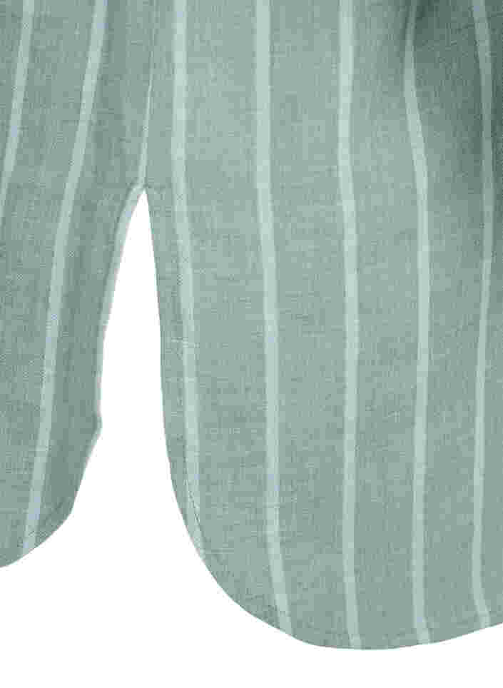Randig skjorta med V-ringad hals, Balsam Green Stripe, Packshot image number 3