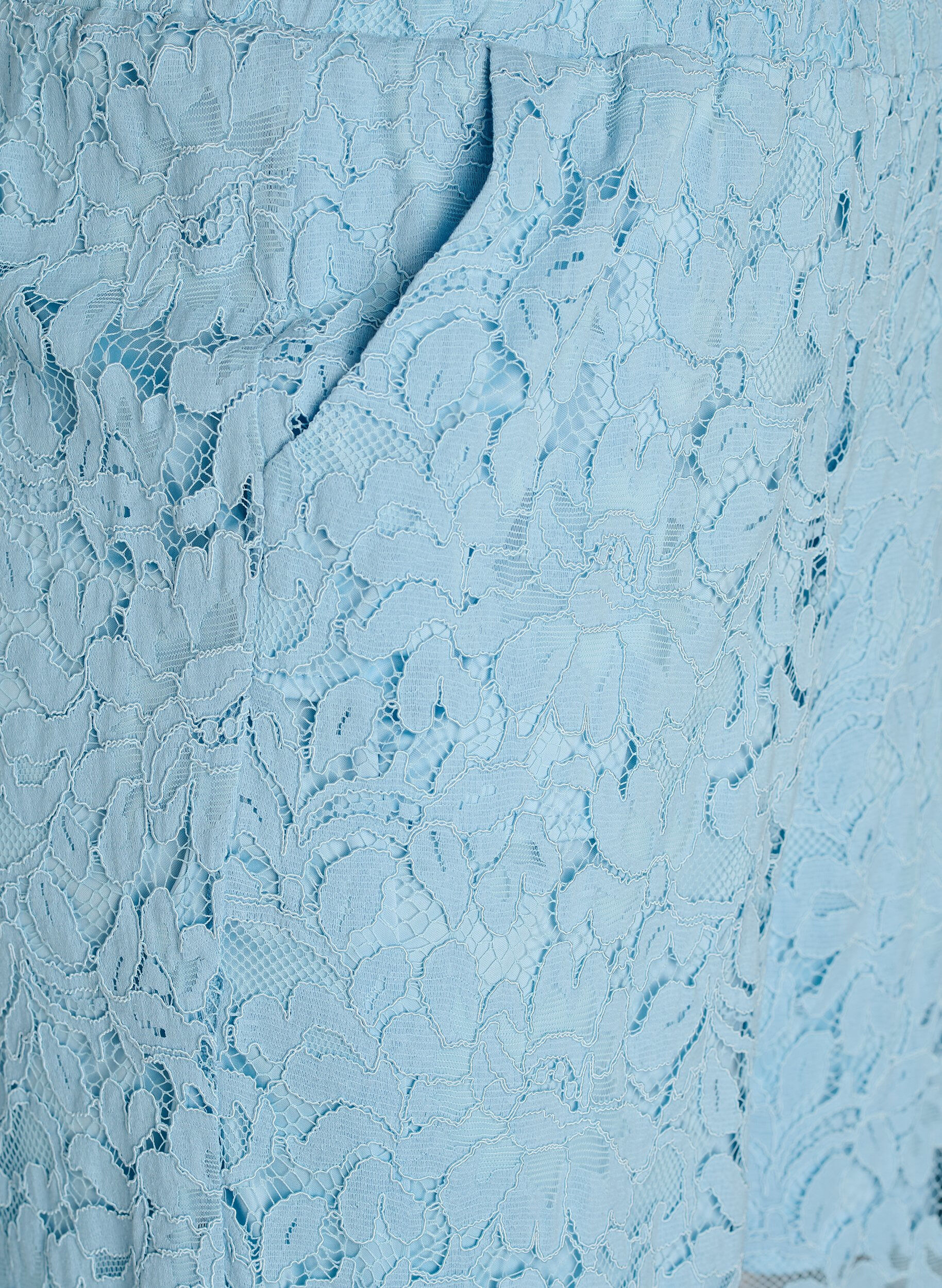 Zizzi Byxor i spets med h&ouml;g midja och raka ben, Bl&aring;, Packshot image number 2