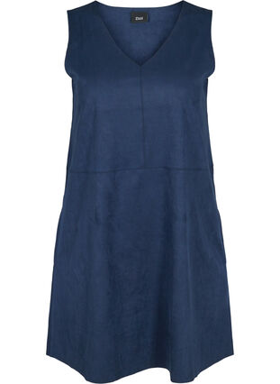 Ärmlös a-linjeformad klänning , Dark Blue, Packshot image number 0