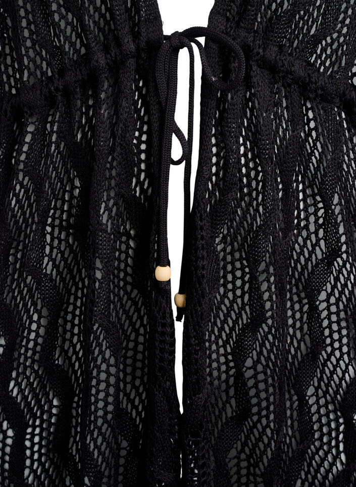 Strandkimono med knytsk&auml;rp, Svart, Packshot image number 2