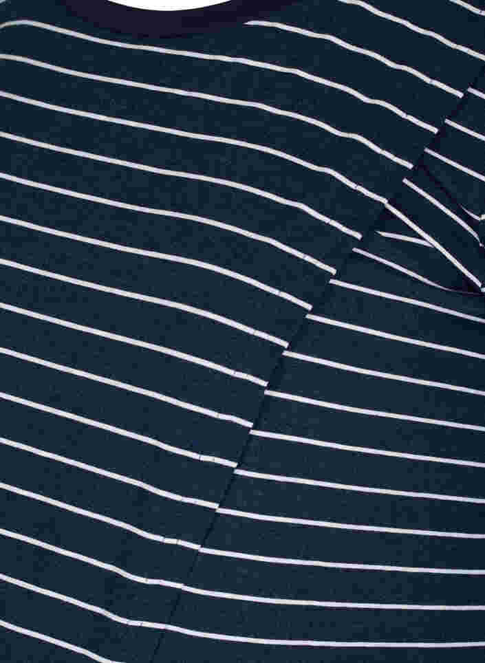 Randig gravidblus med 3/4 ärmar, Blue Stripe , Packshot image number 2