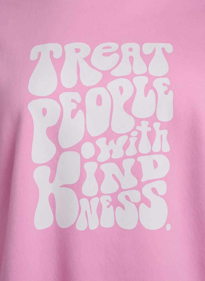Sweatshirt med texttryck, Bubblegum, Packshot image number 2