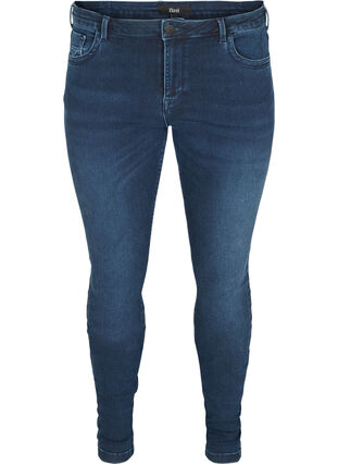 Superslim Amy jeans med hög midja, Dark blue, Packshot image number 0