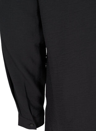 Långärmad tunika med spetsdetaljer, Black, Packshot image number 3