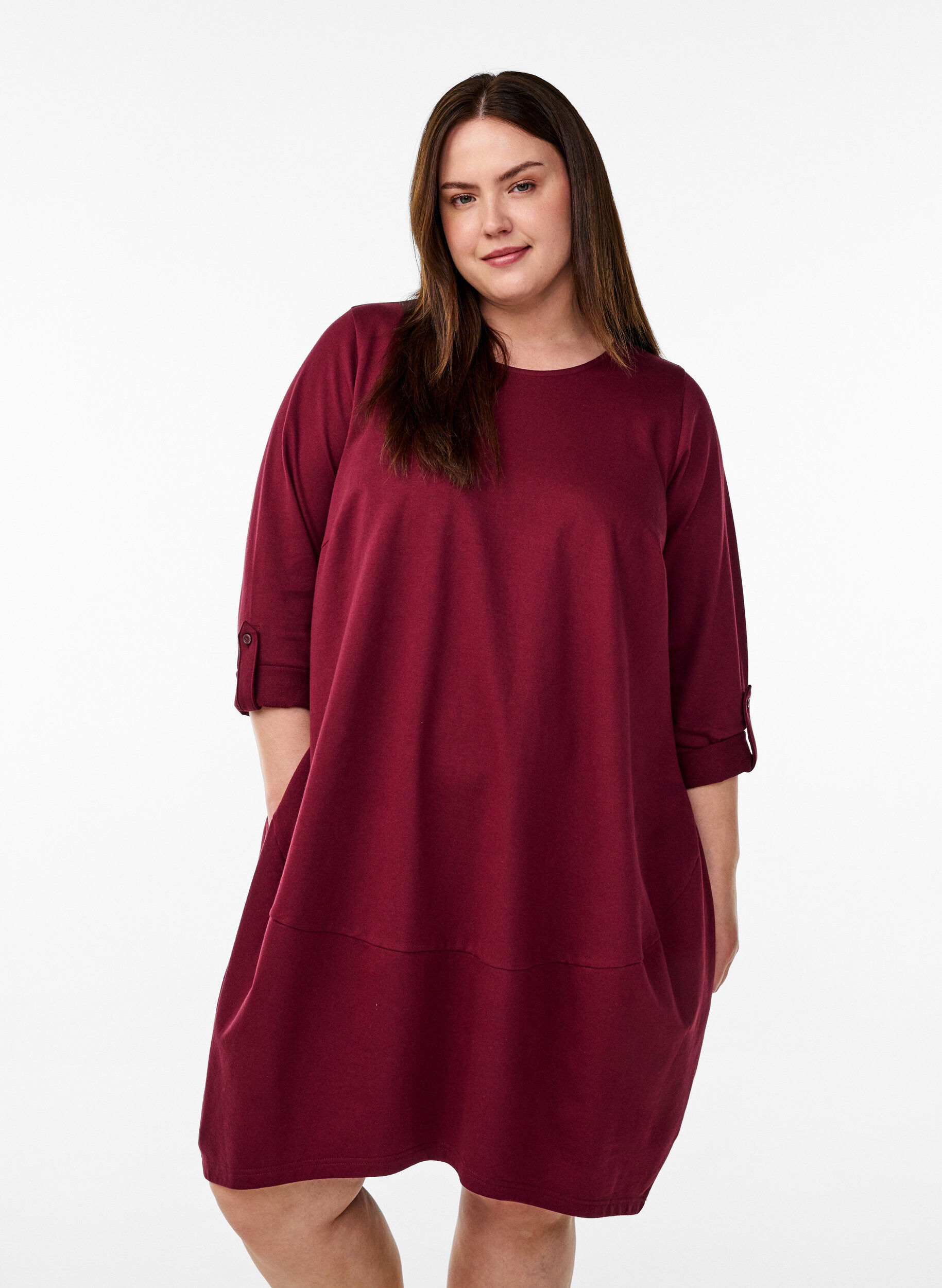 Ballongkl&auml;nning med fickor, M&ouml;rk Bordeaux, Model