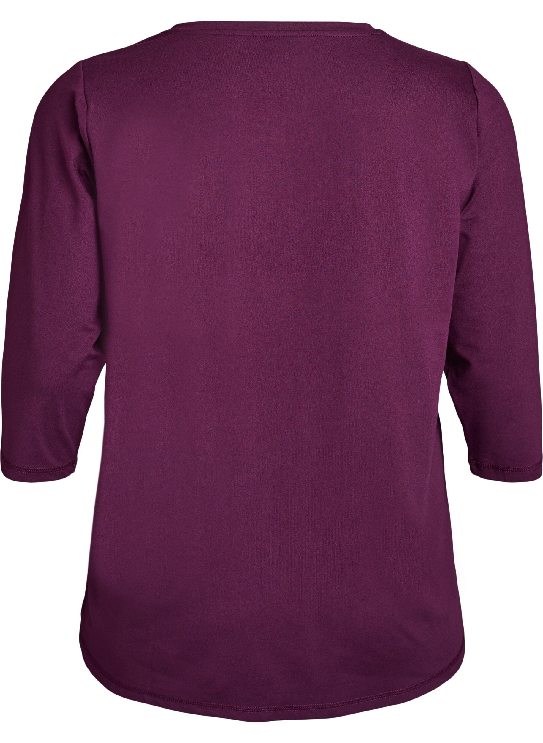 ZizziTr&auml;ningsblus med trekvarts&auml;rm, Lila, Packshot image number 1