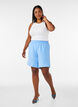 Shorts med fickor och h&ouml;g midja, Bl&aring;, Model image number 1