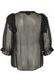 Transparent skjortblus med prickar och volangdetaljer, Svart, Packshot image number 1