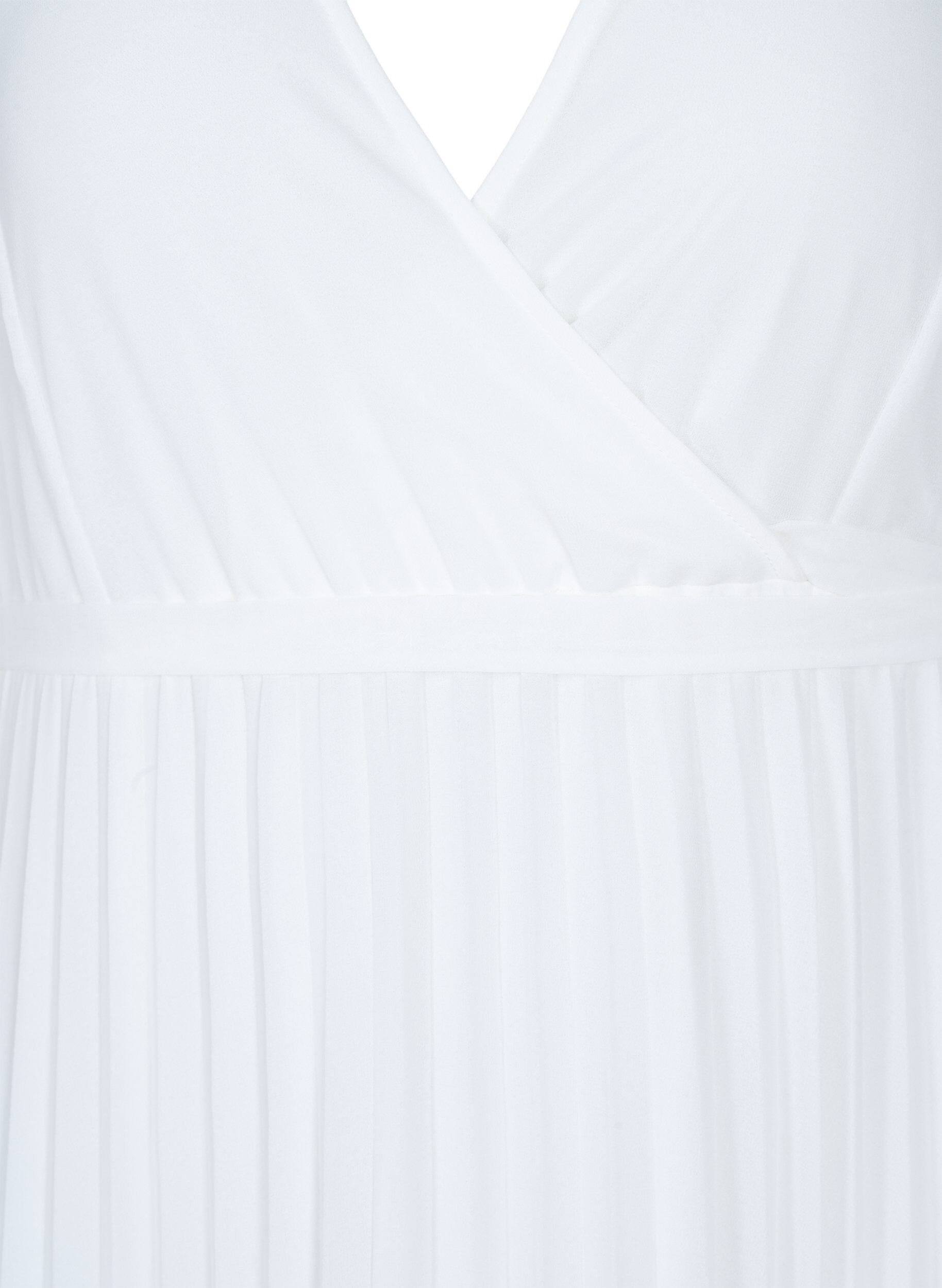 Zizzi Plisserad midikl&auml;nning med korta &auml;rmar, Star White, Packshot image number 2