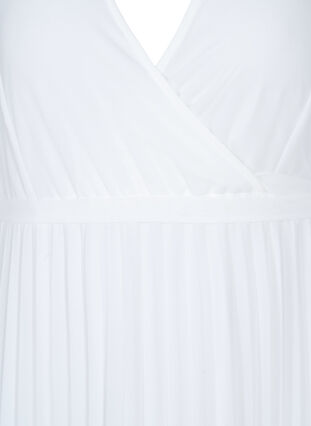 Plisserad midiklänning med korta ärmar, Star White, Packshot image number 2