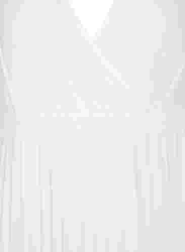 Plisserad midiklänning med korta ärmar, Star White, Packshot image number 2