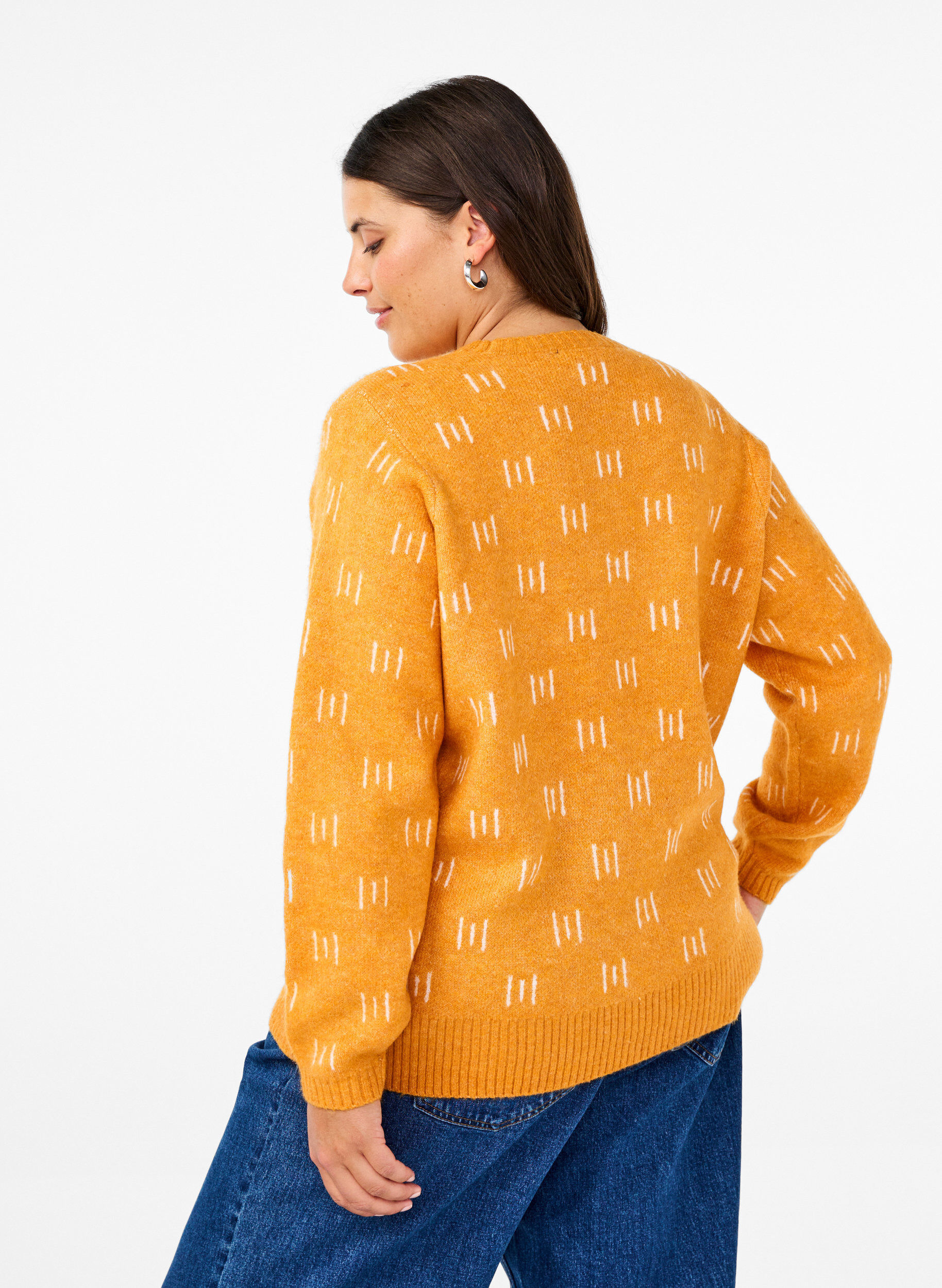 Zizzi M&ouml;nstrad pullover, Yam Birch Comb, Model image number 1
