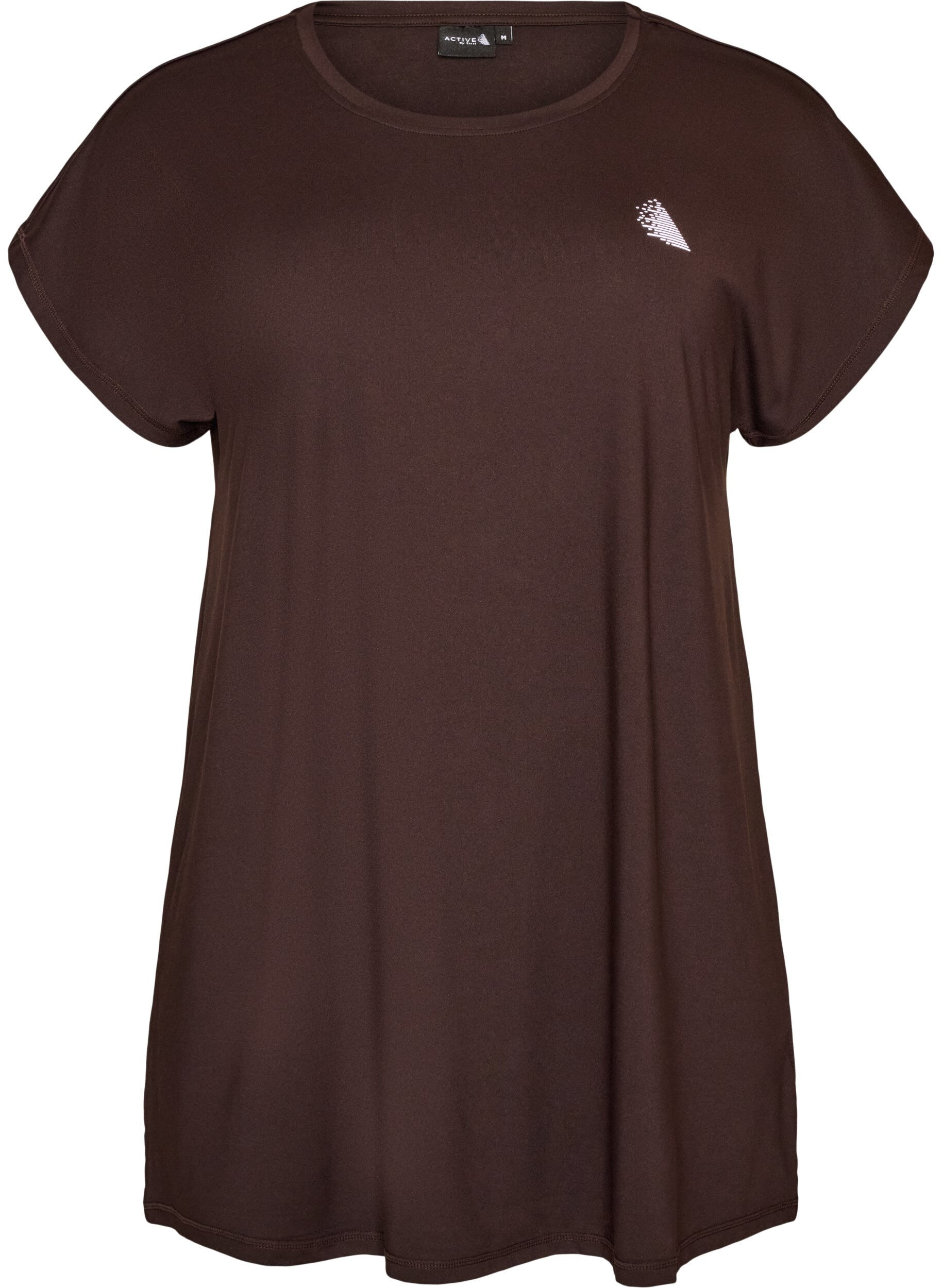 ZizziL&aring;ng tr&auml;nings-t-shirt, Brun, Packshot image number 0