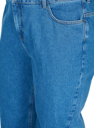 Raka jeans med hög midja, Blue denim, Packshot image number 2