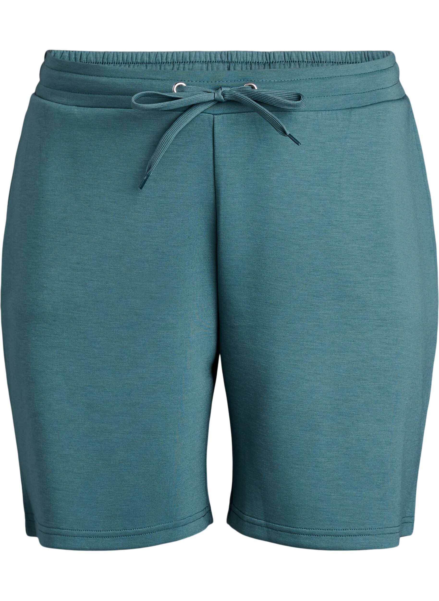 Zizzi Shorts i modalmix med fickor, Gr&ouml;n, Packshot image number 0