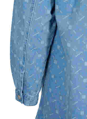 Jeansskjorta med tryck, Light blue denim, Packshot image number 3