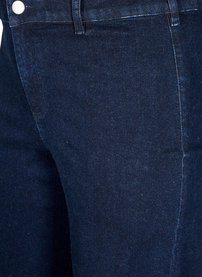 Jeans med h&ouml;g midja och vida ben, Bl&aring;, Packshot image number 2