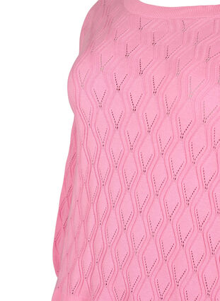 Pullover med hålmönster och båthals	, Begonia Pink, Packshot image number 2