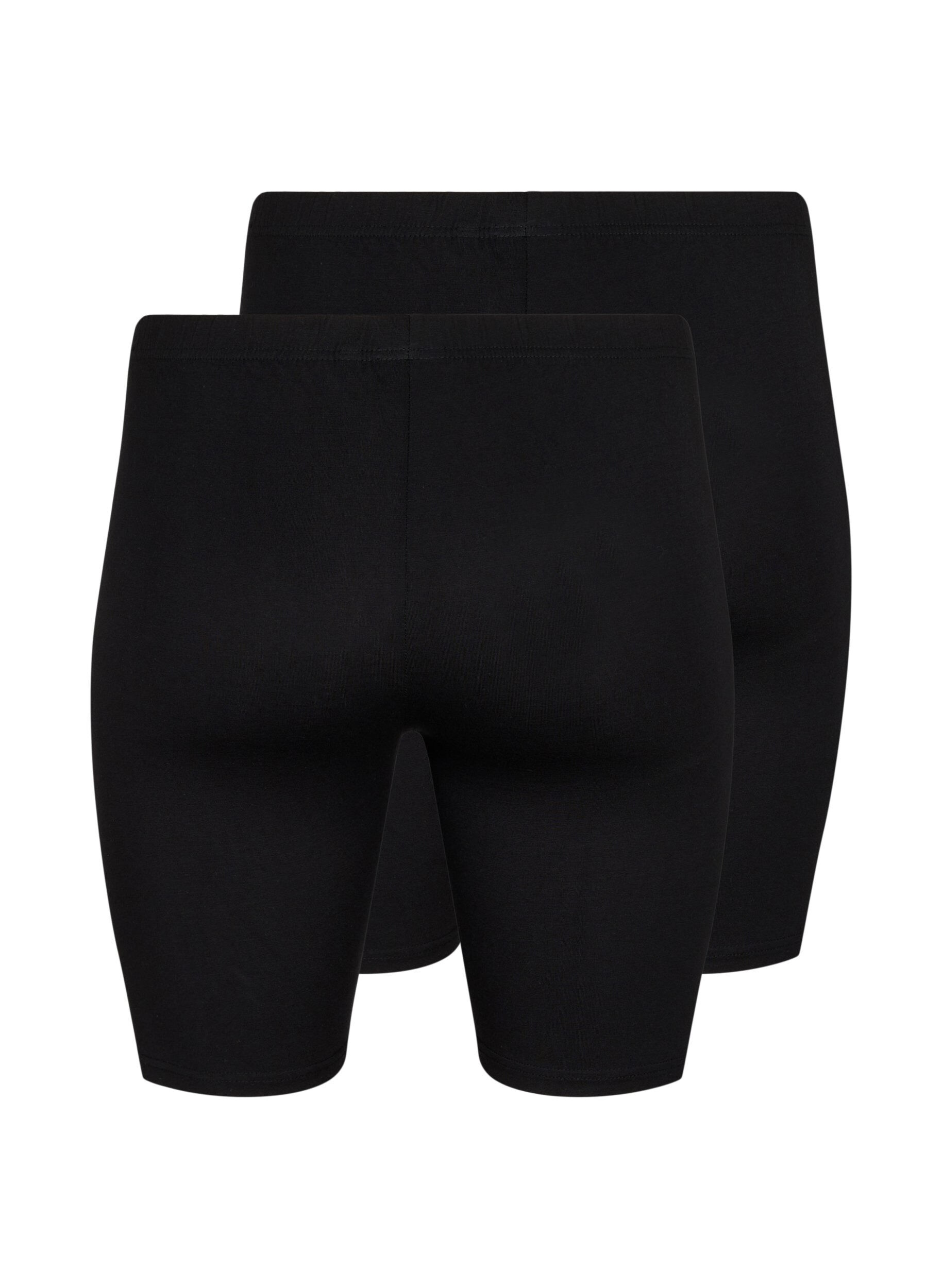Zizzi 2-pack cykelshorts i viskos, Svart, Packshot image number 1