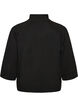 Stickad blus i viskosblandning med polokrage, Svart, Packshot image number 1