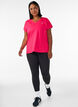 Tr&auml;nings t-shirt med v-ringning och l&ouml;s passform, Rosa, Model image number 1