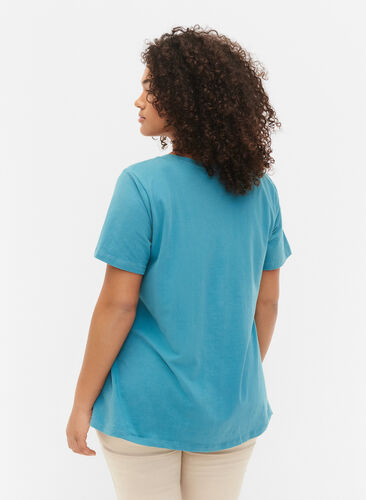Enfärgad t-shirt i bomull, Brittany Blue, Model image number 1