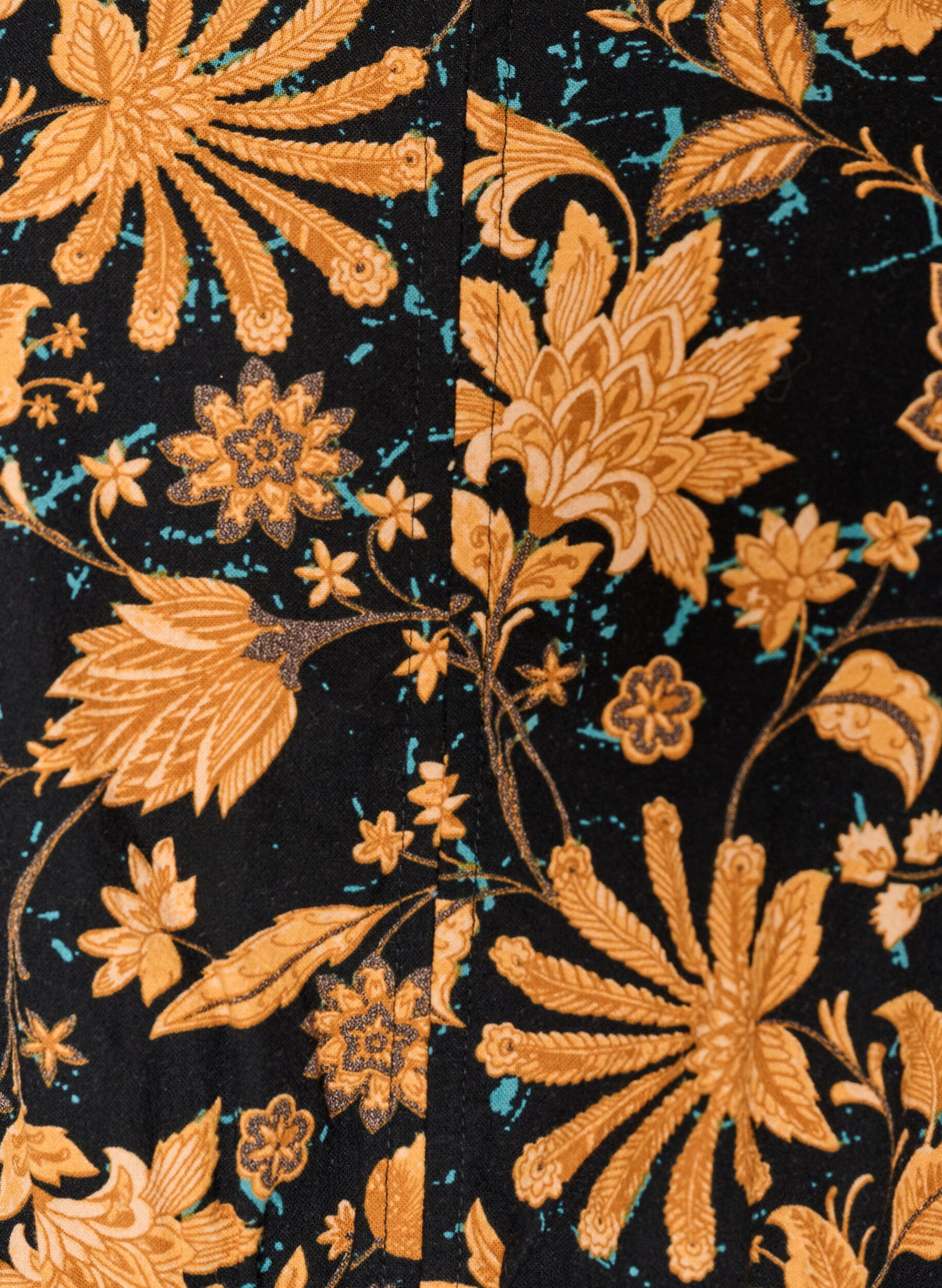ZizziBlommig blus i bomull med knytning, Orange, Packshot image number 2