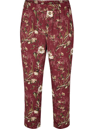 Pyjamasbyxor med blommönster, Cabernet Flower Pr., Packshot image number 0