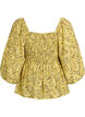 Blus med smock och fyrkantig ringning, Gul, Packshot image number 1