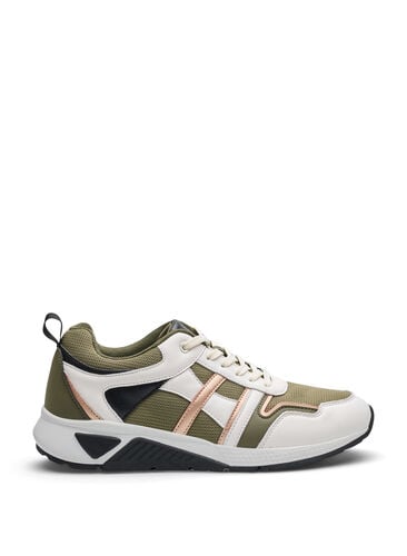 Sneakers med bred passform, Army Green/Rose Gold, Packshot image number 0