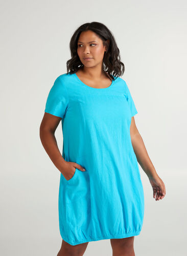 Klänning med fickor , River Blue, Model image number 0