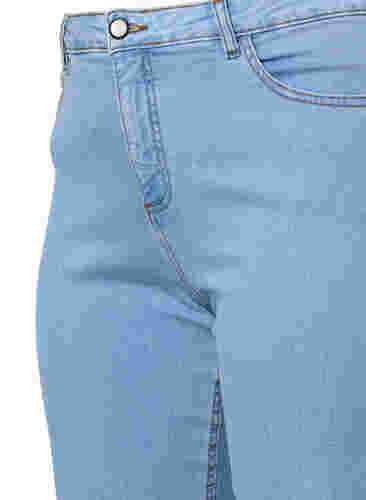 Högmidjade Gemma jeans med hål på knät, Ex Lgt Blue, Packshot image number 2