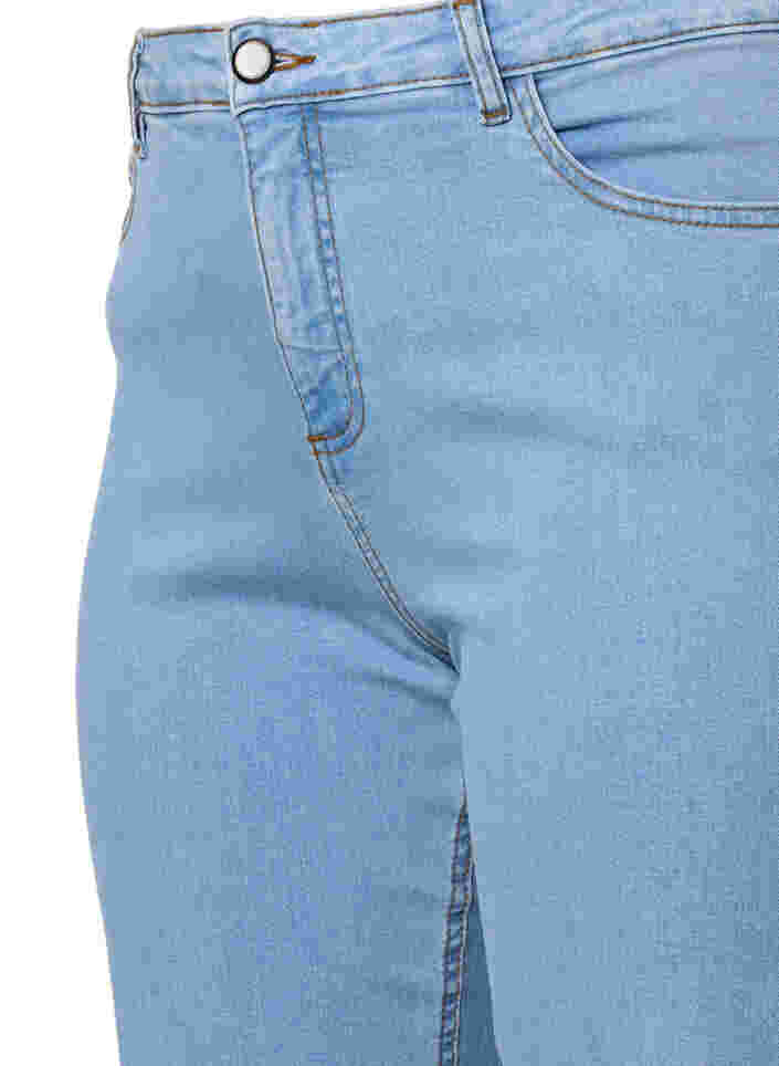 Högmidjade Gemma jeans med hål på knät, Ex Lgt Blue, Packshot image number 2