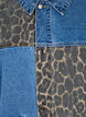 Denimskjorta med leopardmönsterdetaljer, Blå, Packshot image number 4